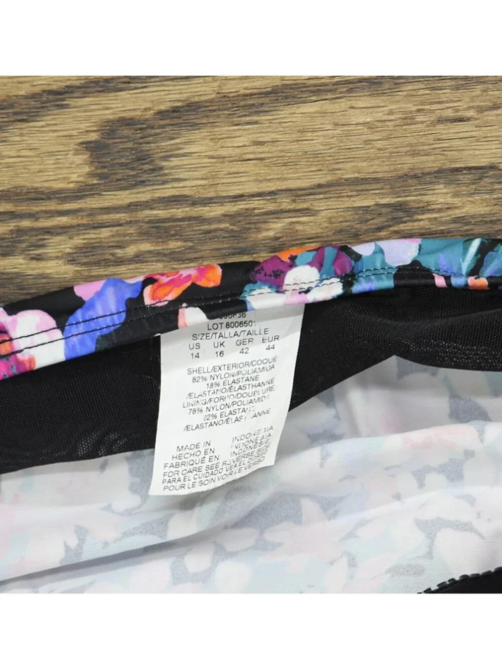Swim Solutions Pleated Tankini Swim Top 806836 Black Multi 14